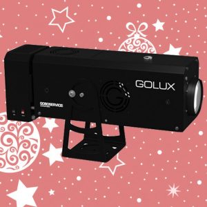 The large-scale holiday effect projector is ideal for festive exterior architectural lighting. 