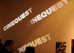 The Cinequest Film Festival projected a custom gobo across a wall to promote social media sharing. 