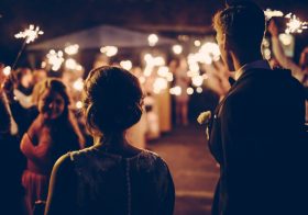 Outdoor Wedding Lighting: Gobo Projection From Dusk till Dawn