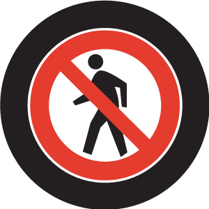 No Pedestrian Projection, safety projection No Pedestrian Area. No Pedestrian Area sign image