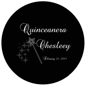 Quinceanera Gobo Glass QGBW-02 Edwardian Script