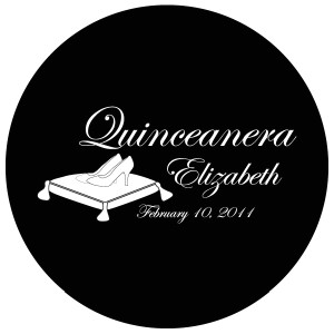 Quinceanera Gobo Glass QGBW-03 Edwardian Script