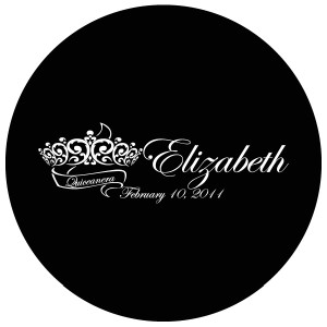 Quinceanera Gobo Glass QGBW-05 Edwardian Script