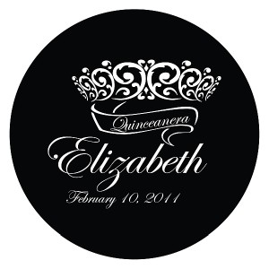 Quinceanera Gobo Glass QGBW-08 Edwardian Script