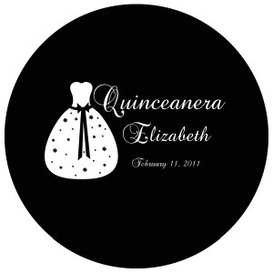 Quinceanera Gobo Glass QGBW-11 Brock Script