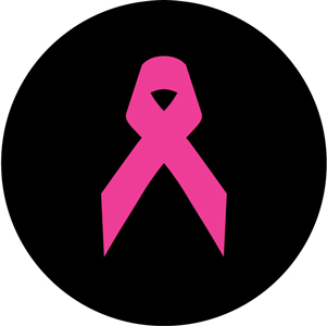 Glass Gobo Breast Cancer Awareness Ribbon Solid Pink