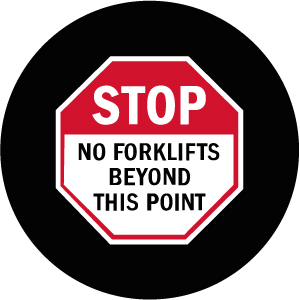 STOP No Forklifts Gobo Projection, safety projection STOP No Forklifts image, forklift warning sign