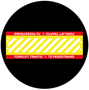 Crosswalk Forklift Traffic, safety projection YIELD with Arrow sign image, warning sign