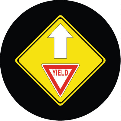 YIELD with Arrow Sign Gobo Projection, safety projection YIELD with Arrow sign image, warning sign