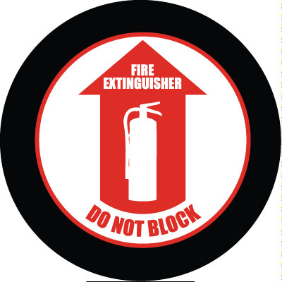 Fire Extinguisher Do Not Block Gobo Projection, safety projection Fire Extinguisher Do Not Block sign image, warning sign