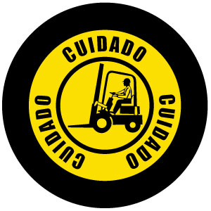 Caution Forklift Projection, Forklift Cuidado sign, projection Cuidado Forklift sign , Cuidado sign image, Cuidado Forklift warning sign, Spanish Forklift Caution Sign