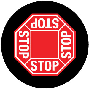 STOP Sign 4-Way Gobo Projection, safety projection stop. stop sign image
