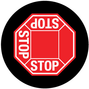 STOP Sign 3-Way Gobo Projection, safety projection stop. stop sign image