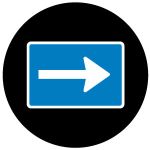 Arrow Sign Rectangular Blue Gobo S1261-2c