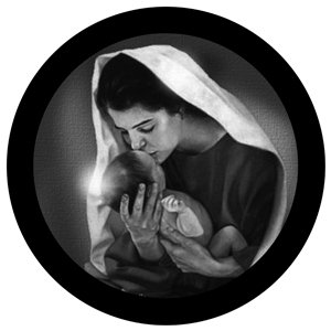 Mother and Holy Child 2 GS - GSG N1197-gs - Holiday Gobo - BW