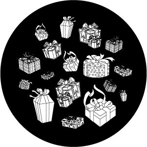 Lots of Gifts - GSG N1209-bw - Holiday Gobo - BW