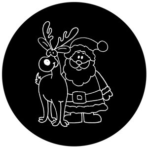 Santa & Rudolph - GSG N1004-bw - Holiday Gobo - BW