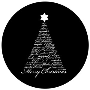 Merry Christmas Tree - GSG N1013-bw - Holiday Gobo - BW