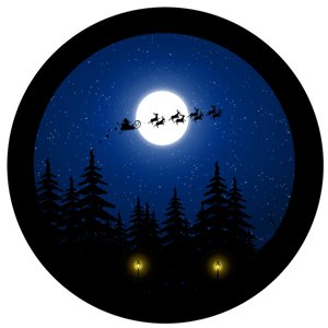 Moonlight Santa Sleigh - GSG N1039-fc - Holiday Gobo - Color