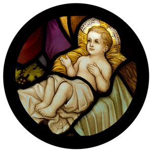 Stained Glass Baby Jesus - GSG N1042-fc - Holiday Gobo - Color