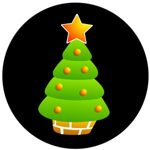 Potted Christmas Tree - GSG N1074-fc - Holiday Gobo - Color