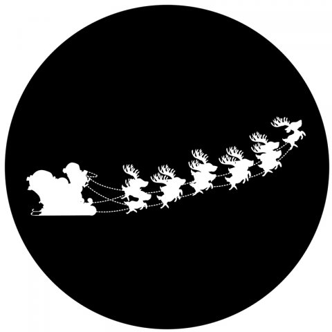 Sleigh & Reindeer - GSG N1090-bw - Holiday Gobo - BW