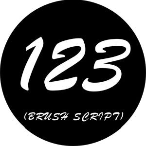 Brush Script Numbers - RSS 78262 - Stock Gobo Steel