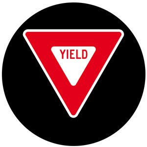 YIELD Sign Gobo Projection, safety projection stop. stop sign image