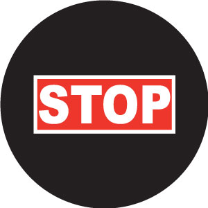 STOP Bar White Outline Gobo